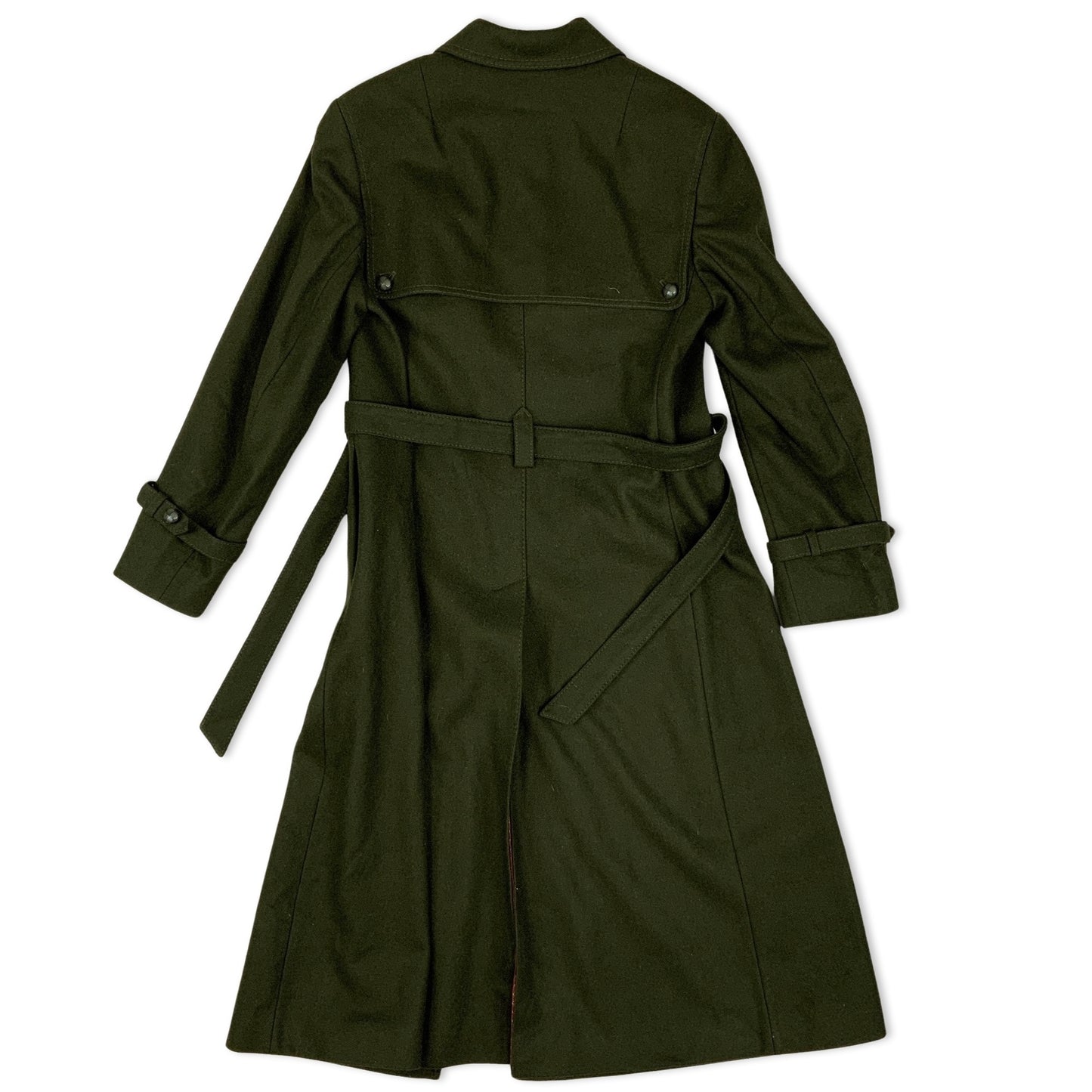 Vintage Y2K Green Wool Trench Coat 10