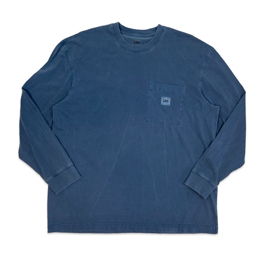 Vintage Lee Blue Loose Fit Long Sleeve Tee L XL