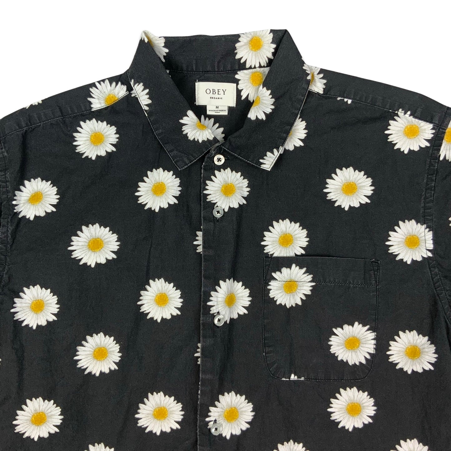 Preloved OBEY Black Shirt with Daisy Print M