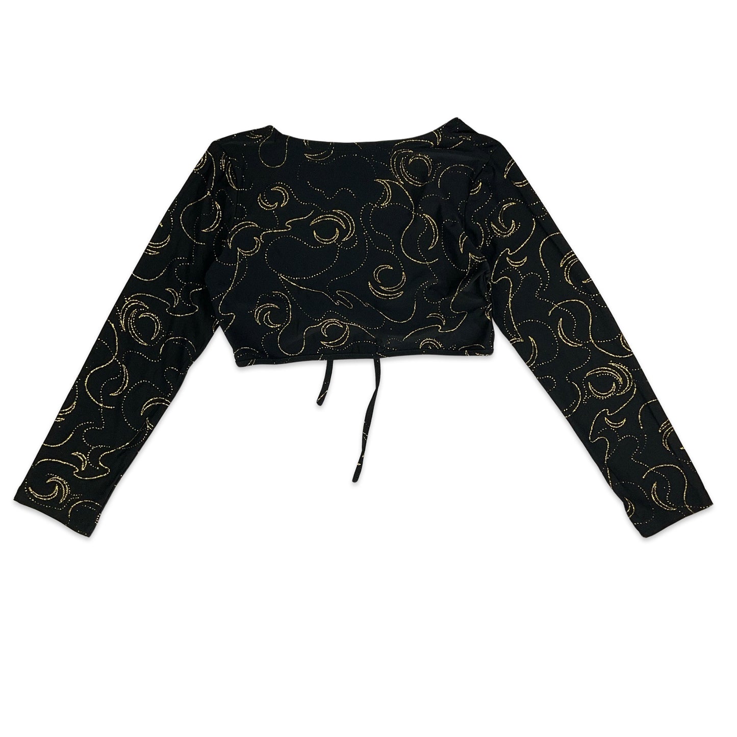 90s Black & Gold Celestial Cropped Cardigan