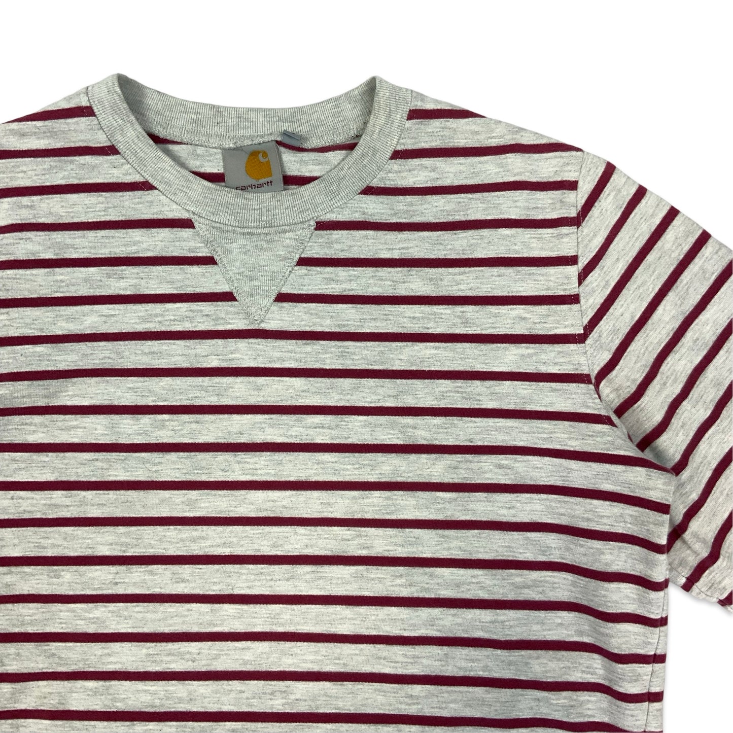 Carhartt Grey & Red Striped Sweatshirt S M