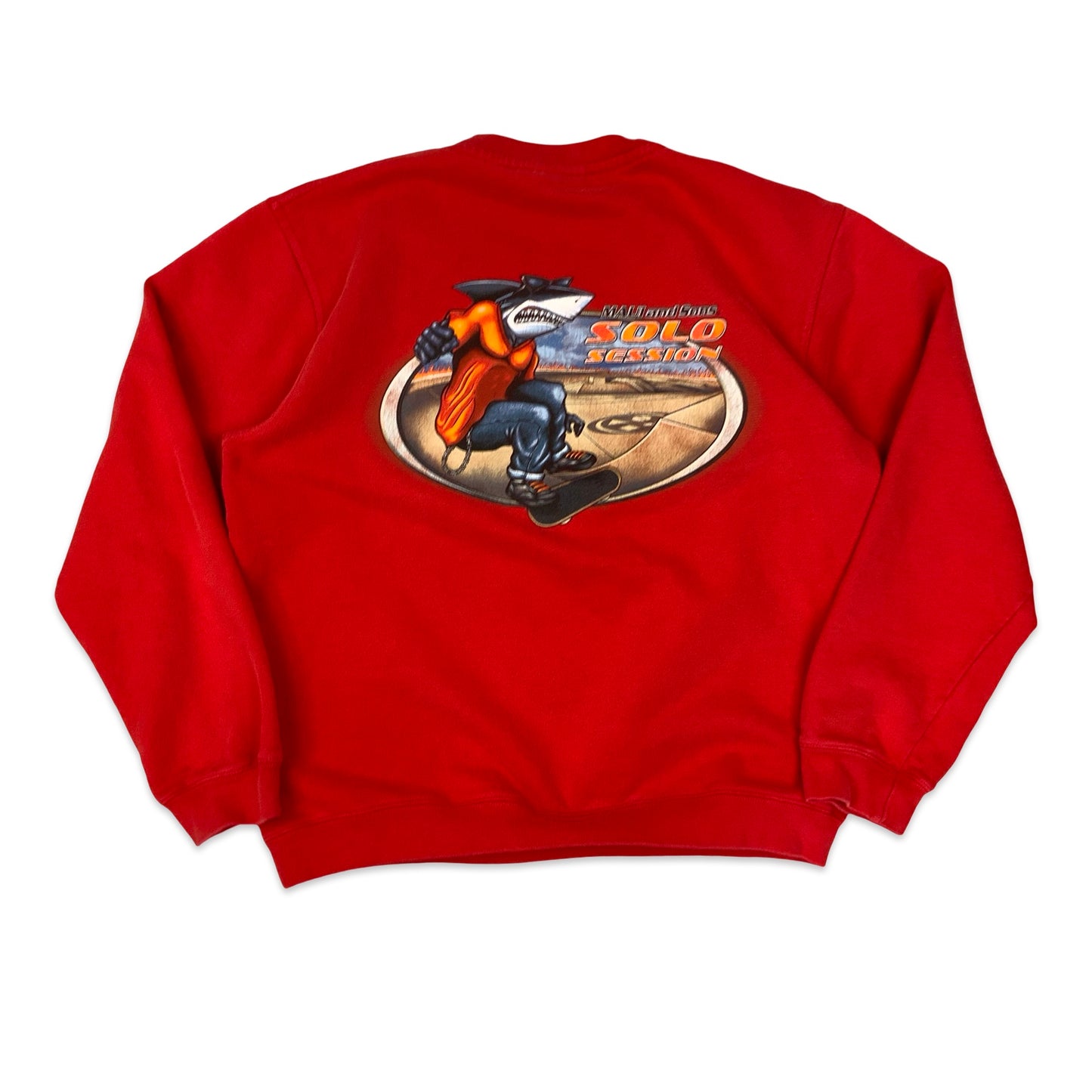 Vintage 90s-00s Maui and Sons Red Graphic Print Sweatshirt L