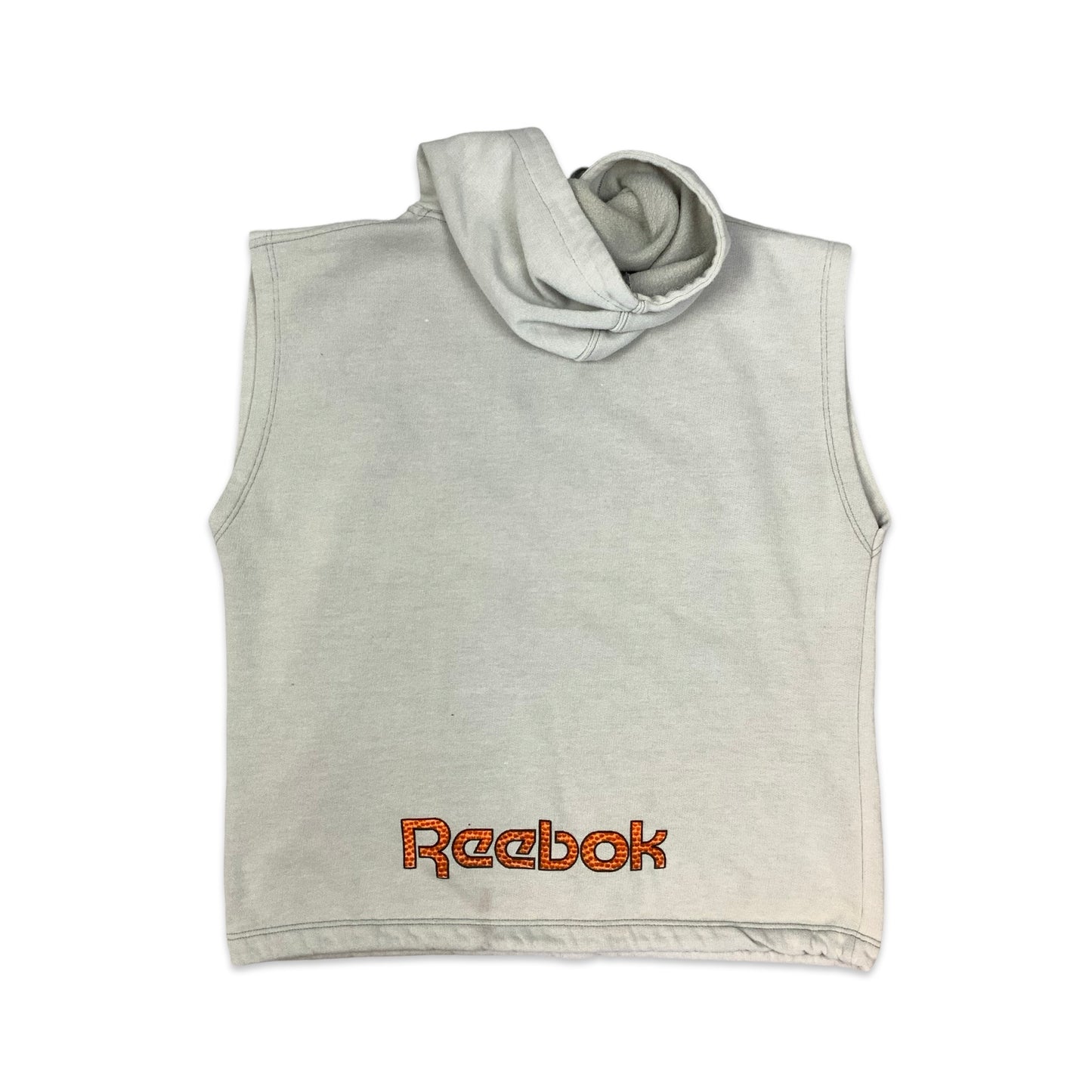 Vintage 80s 90s Reebok Apparel the Pump Grey Sleeveless Hoodie XL