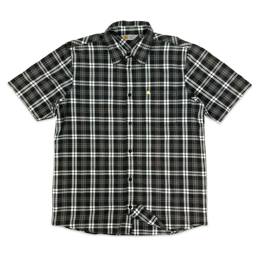 Carhartt Black & Grey Checkered Short Sleeved Shirt L