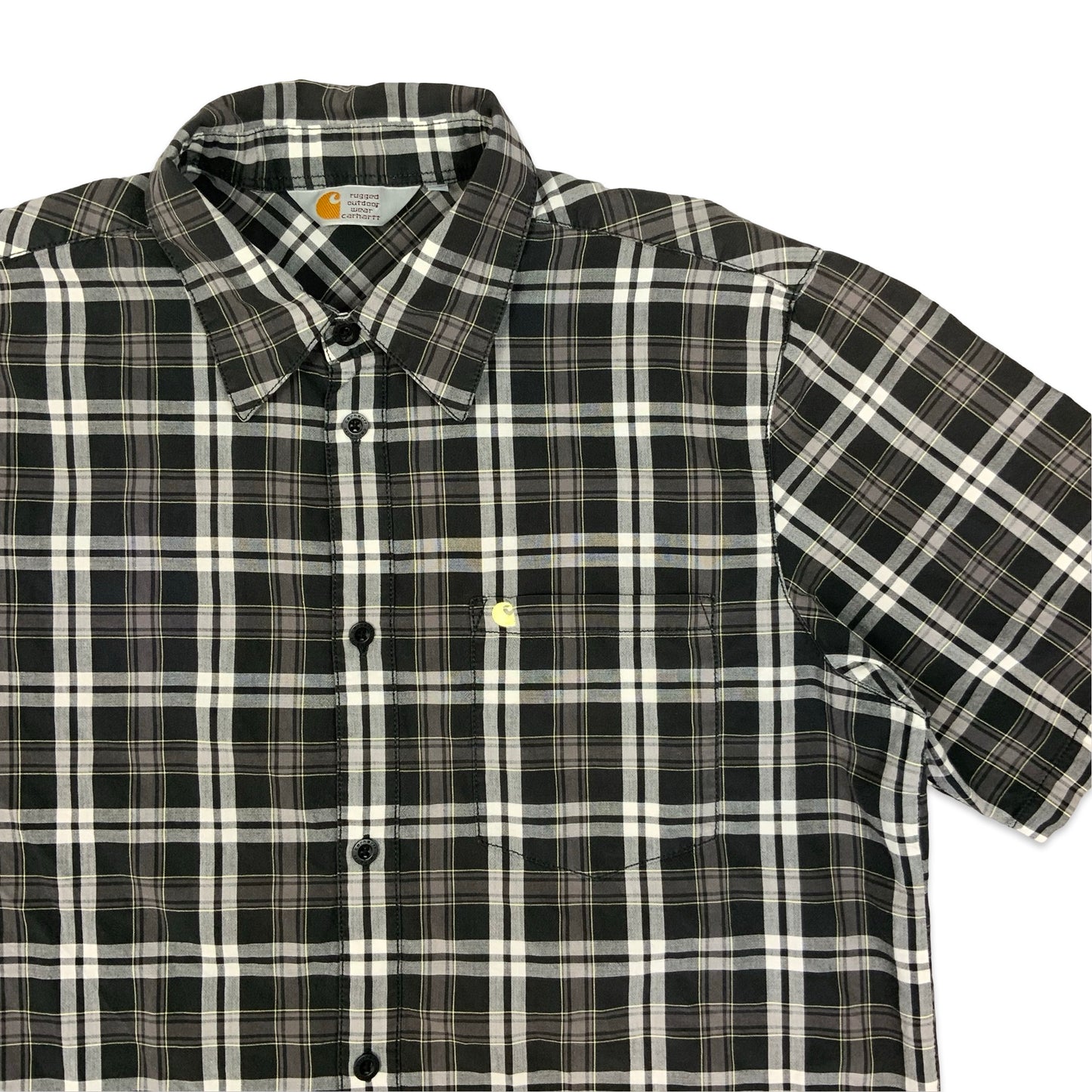 Carhartt Black & Grey Checkered Short Sleeved Shirt L