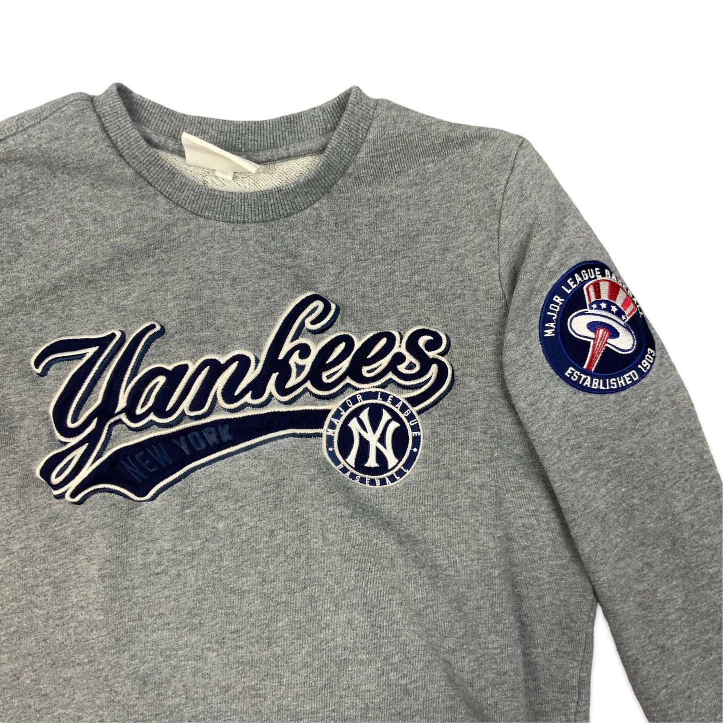 MLB New York Yankees Grey Embroidered Sweatshirt S