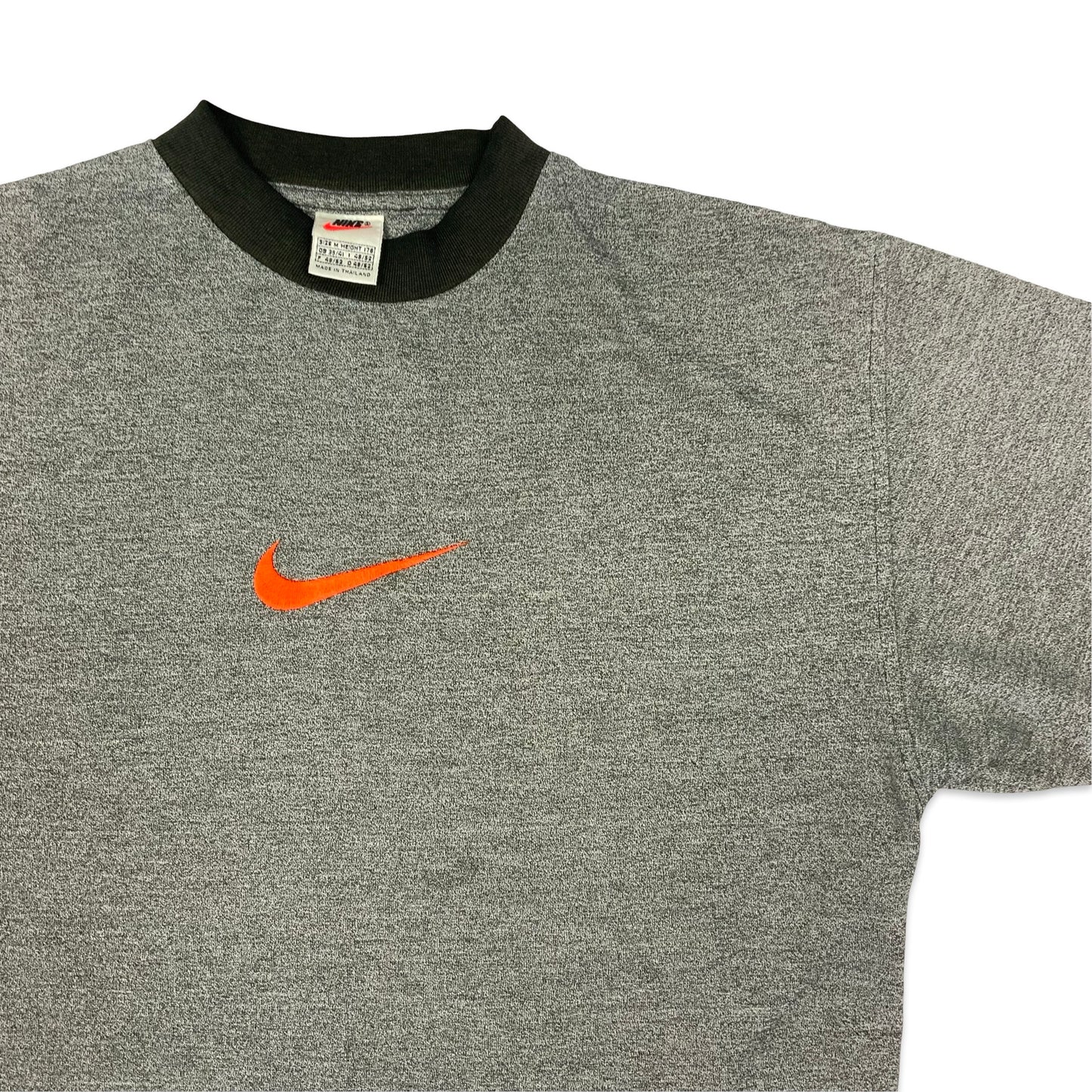 Vintage 90s Nike Embroidered Swoosh Grey Tee L