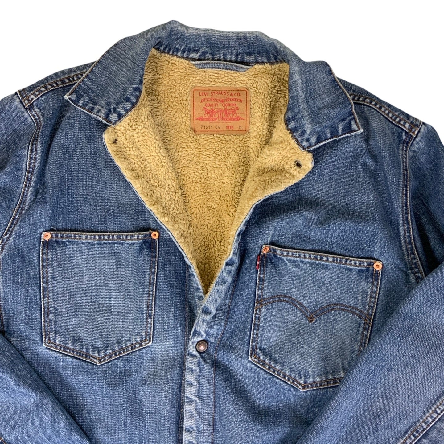 Vintage 90s 00s Levi Strauss & Co Sherpa Denim Jacket L XL