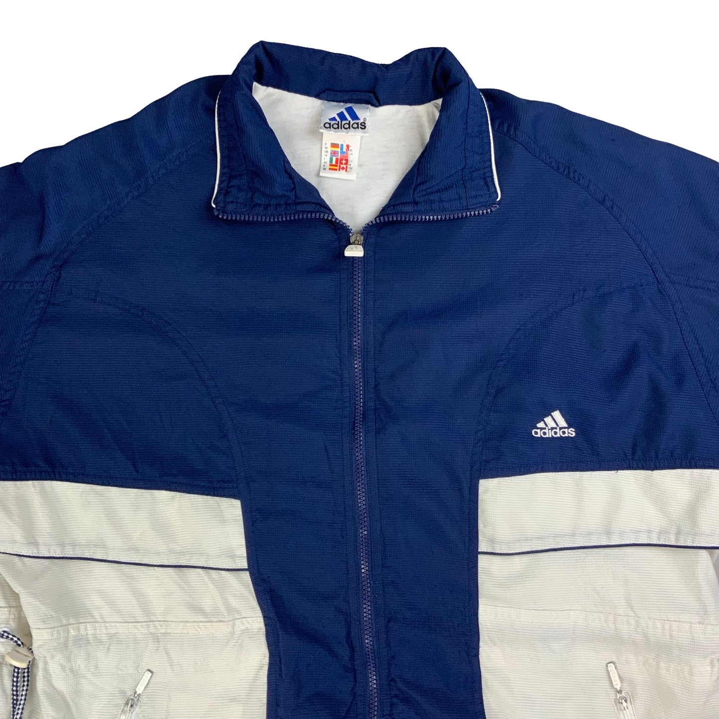 90s Y2K Blue & White Adidas Track Jacket XL