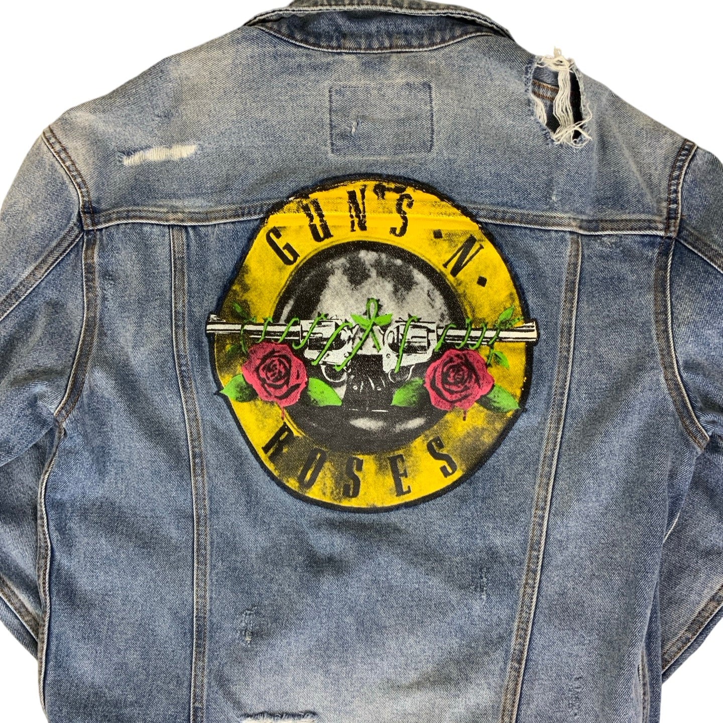 00s Y2k Guns n' Roses Distressed Denim Jacket M