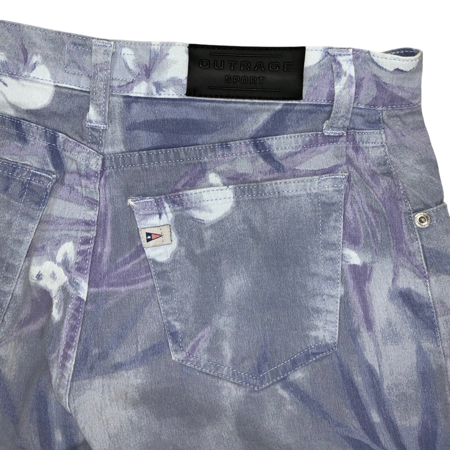 Vintage 90s ‘Outrage’ Purple Floral Wide Leg Jeans 10 12