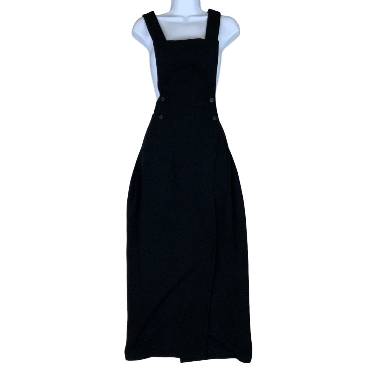 Vintage 90s 'Dress In' Black Maxi Pinafore Style Dress 8 10