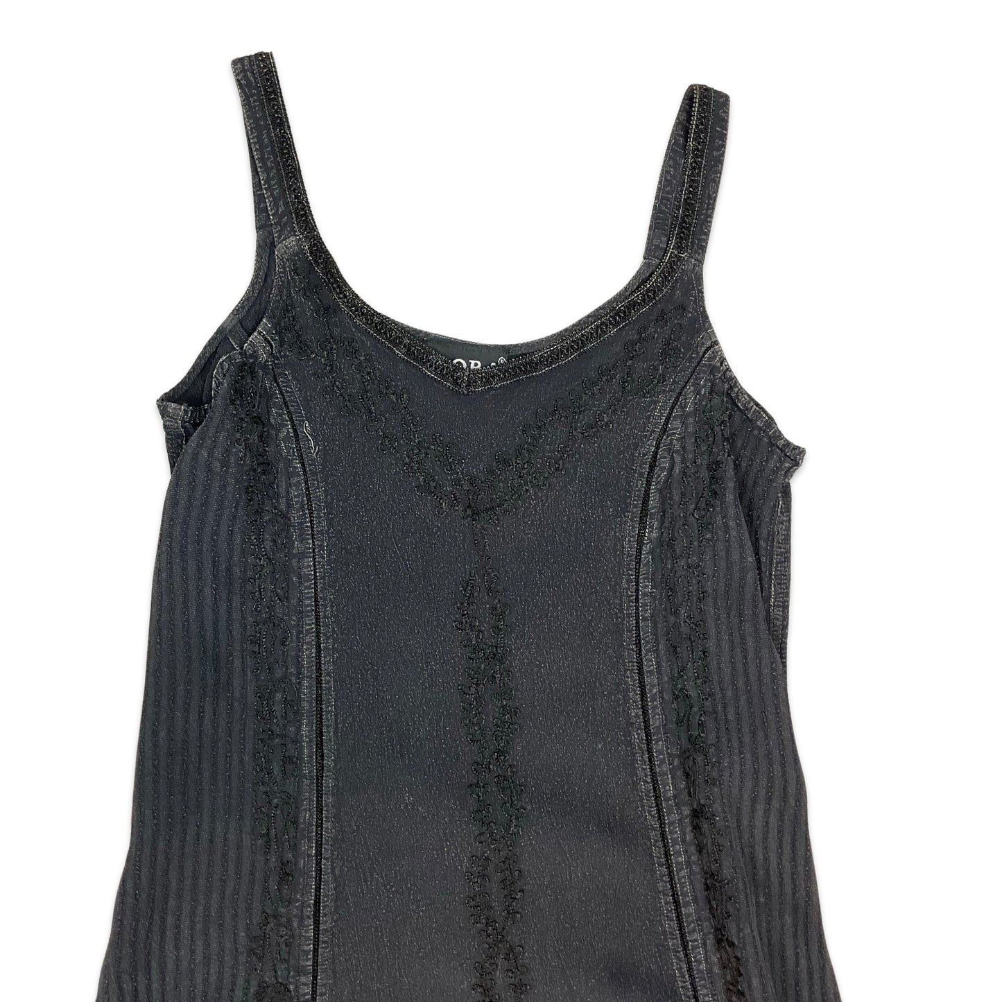 90s Black Slip Midi Dress 10