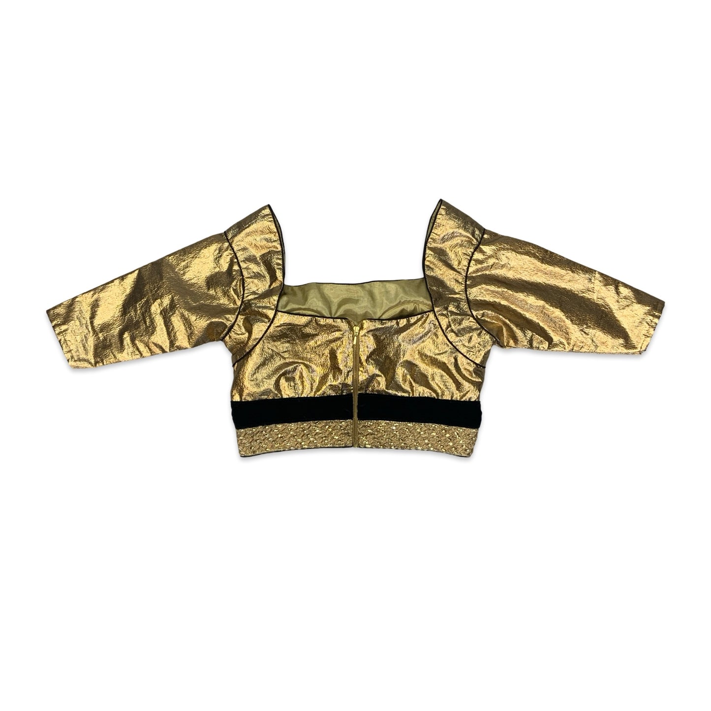 80s Gold & Black Crop Top 10