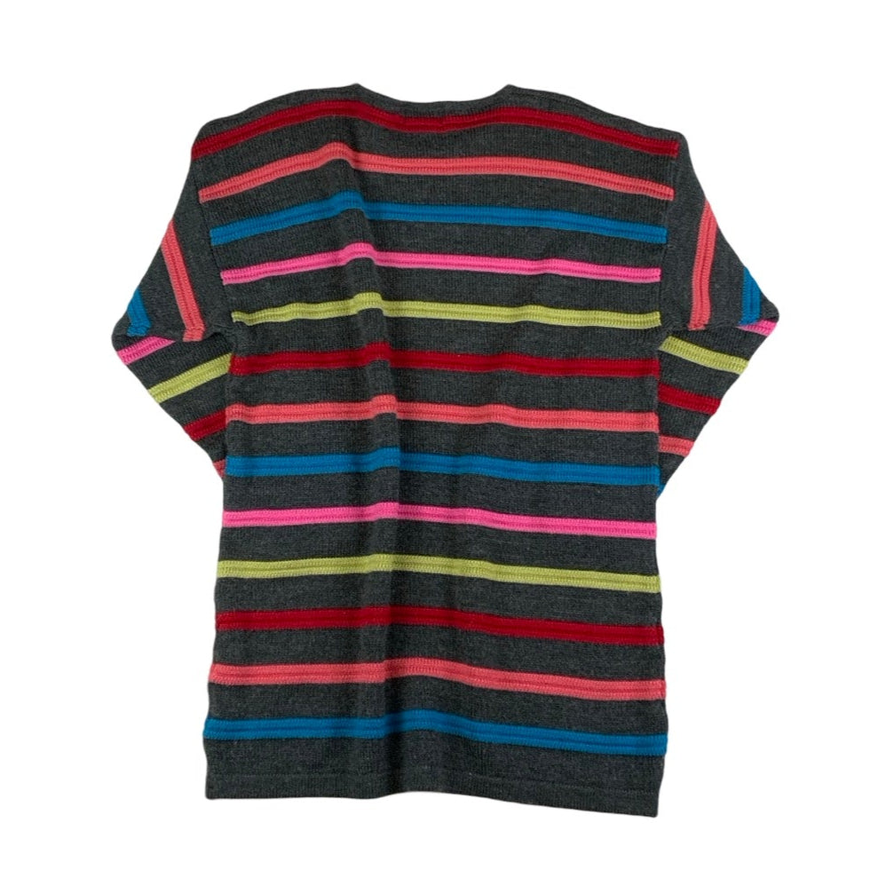 Vintage ‘Best Collection’ Green Pink Red Blue Stripe Jumper 14 16