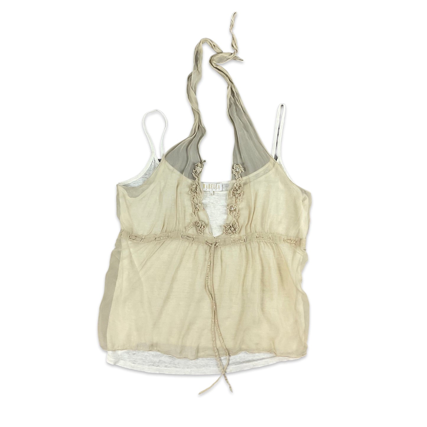 Y2K White Nude Cami Top 12 14