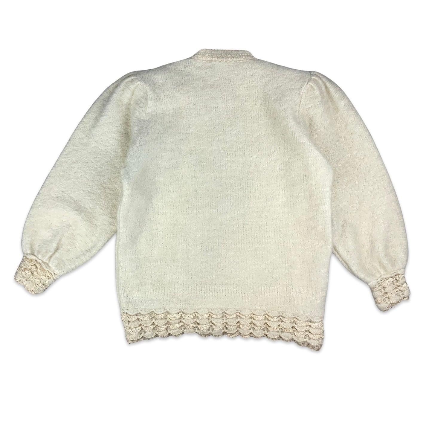 Vintage Cream Knitted Granny Cardigan