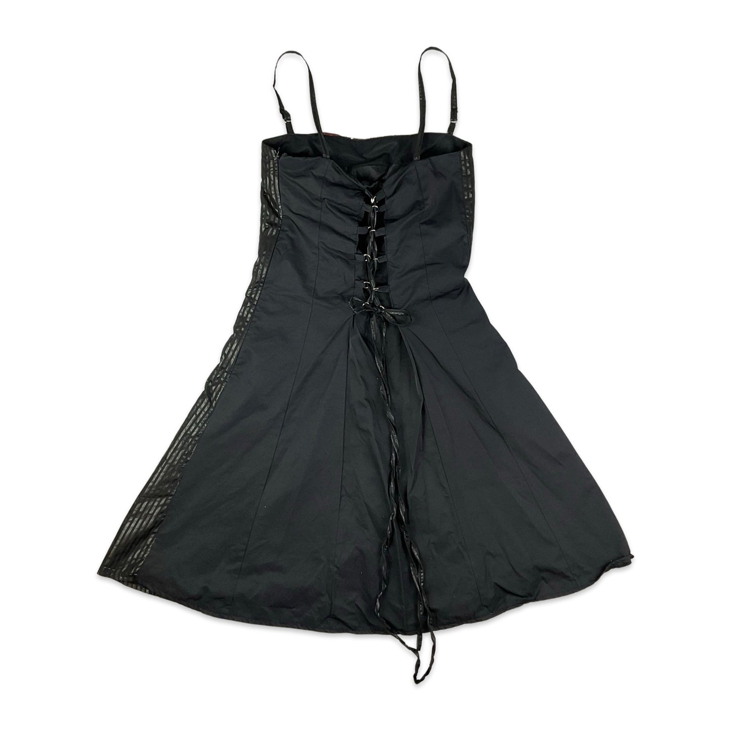 90s Black & Brown Fitted Aline Mini Dress