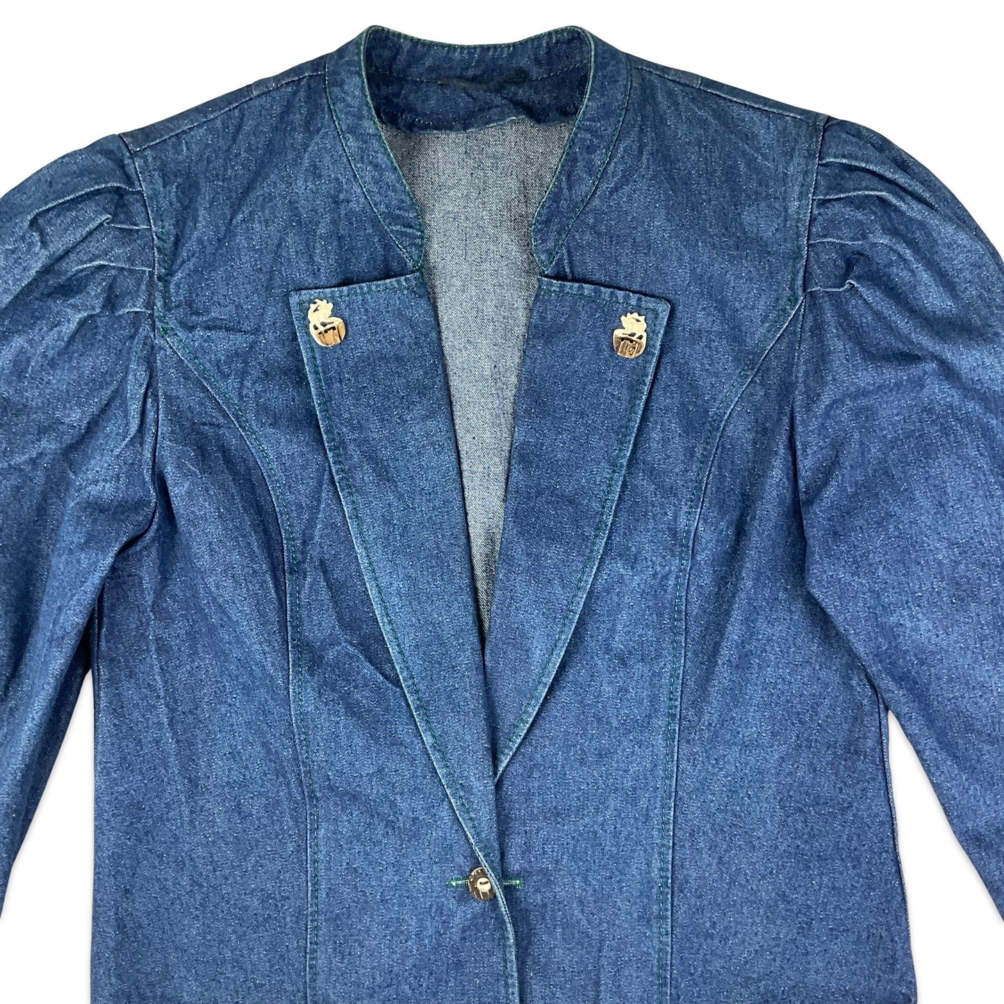 80s Denim Jacket with Puff Ball Sleeves