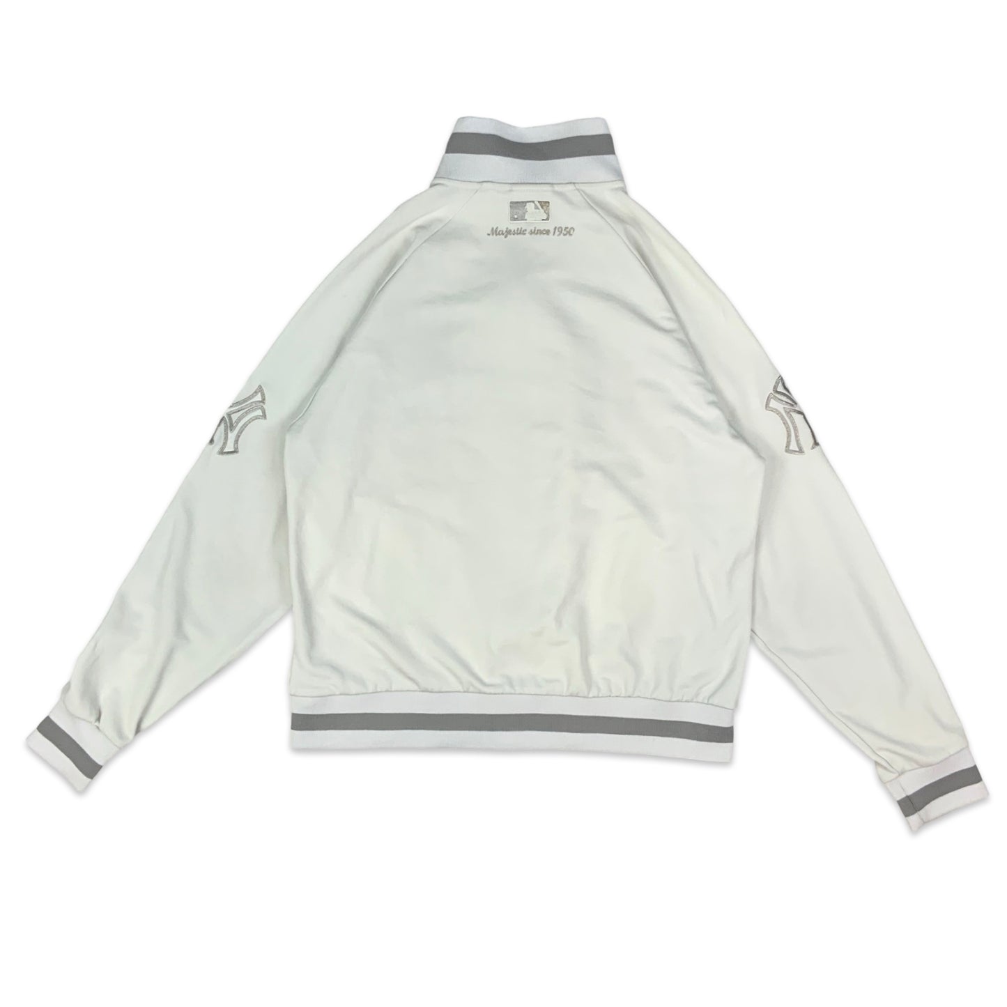 90s White & Silver Yankees Jacket M L