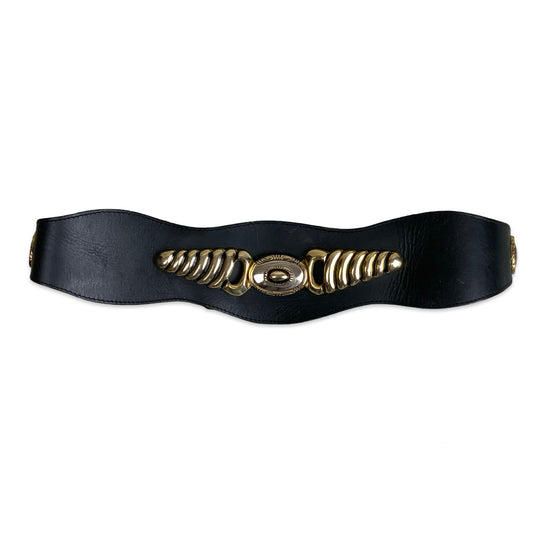 Vintage Black & Gold Waist Belt