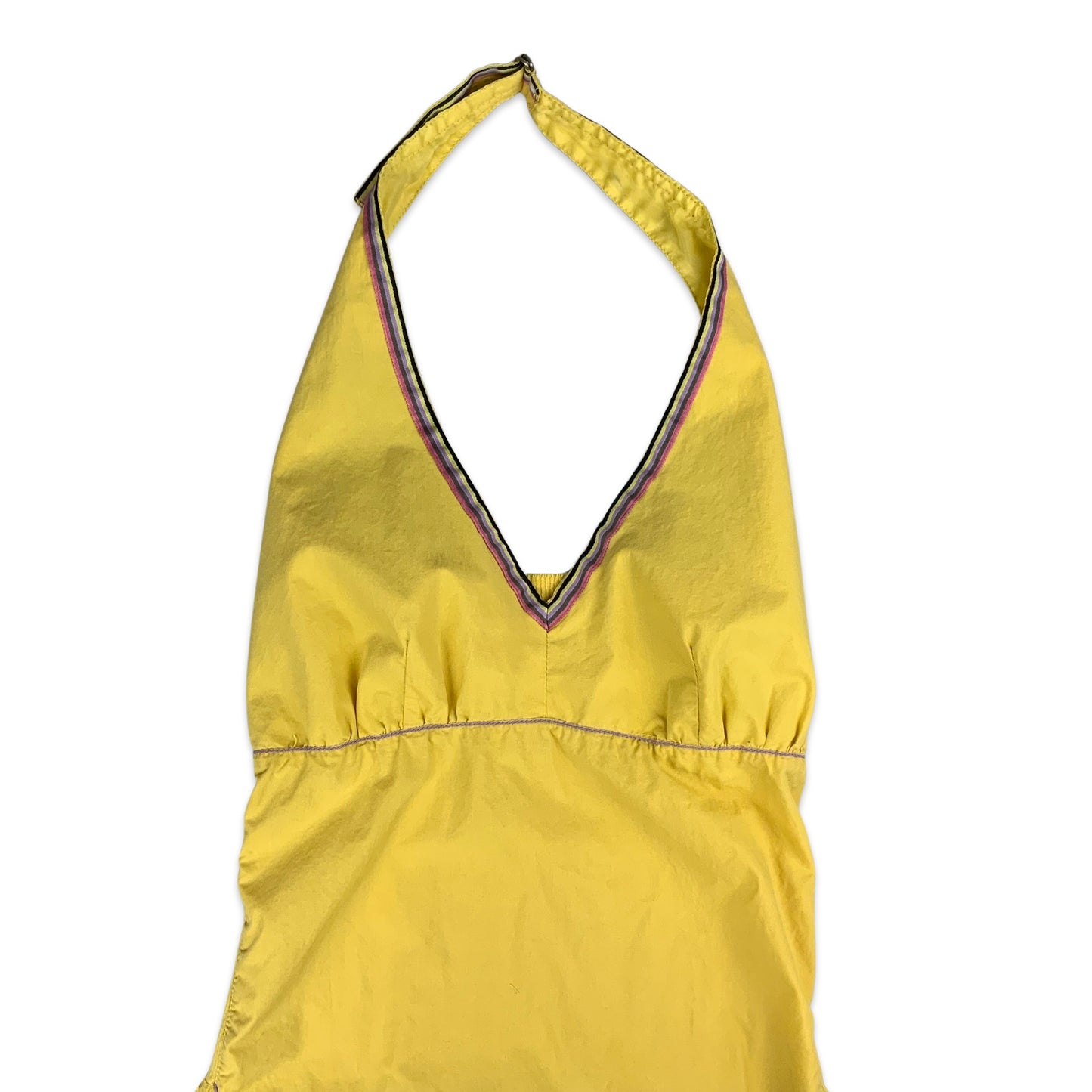 90s Yellow Halterneck Dress 8 10 12