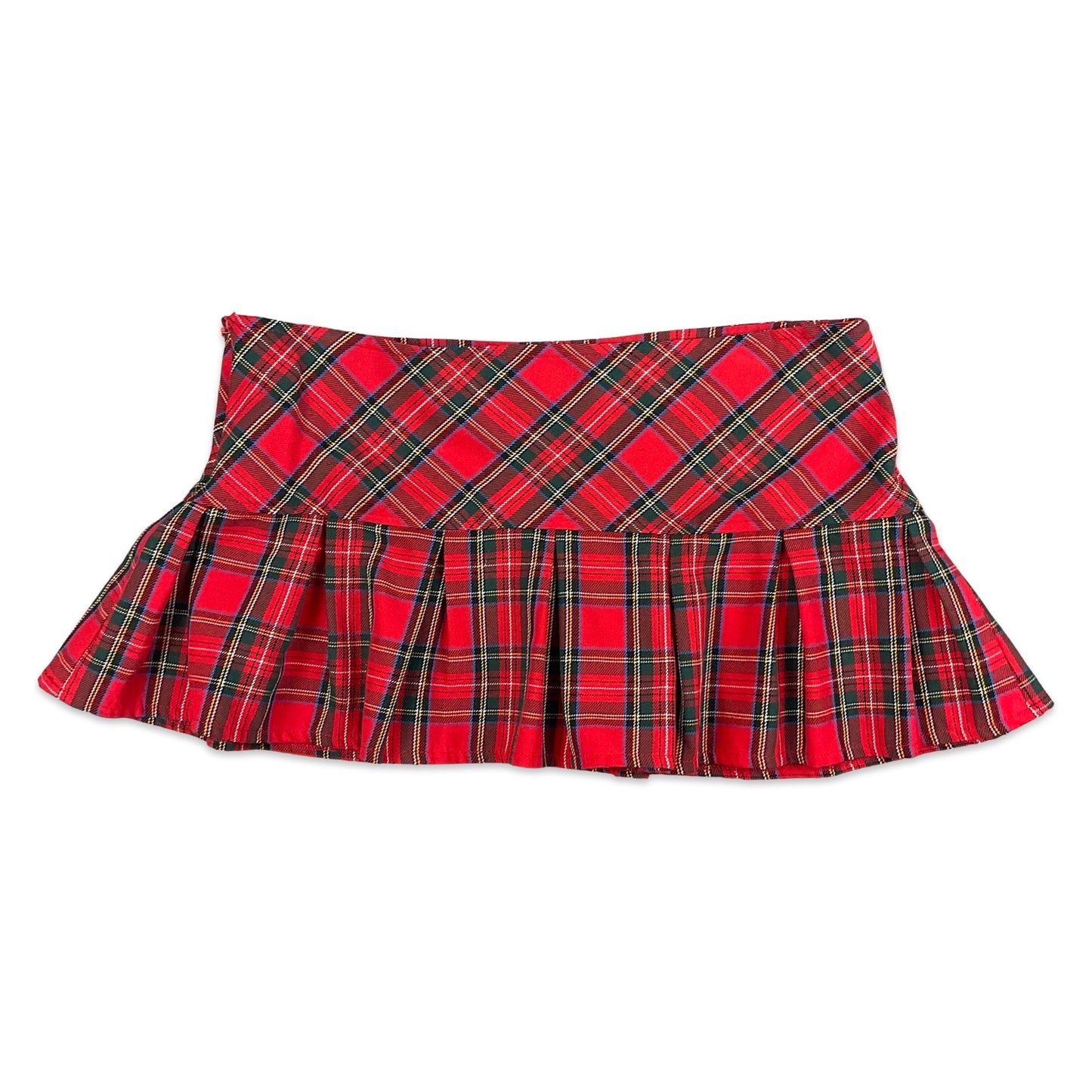 Vintage Y2K Red Tartan Pleated Mini Skirt 10 12