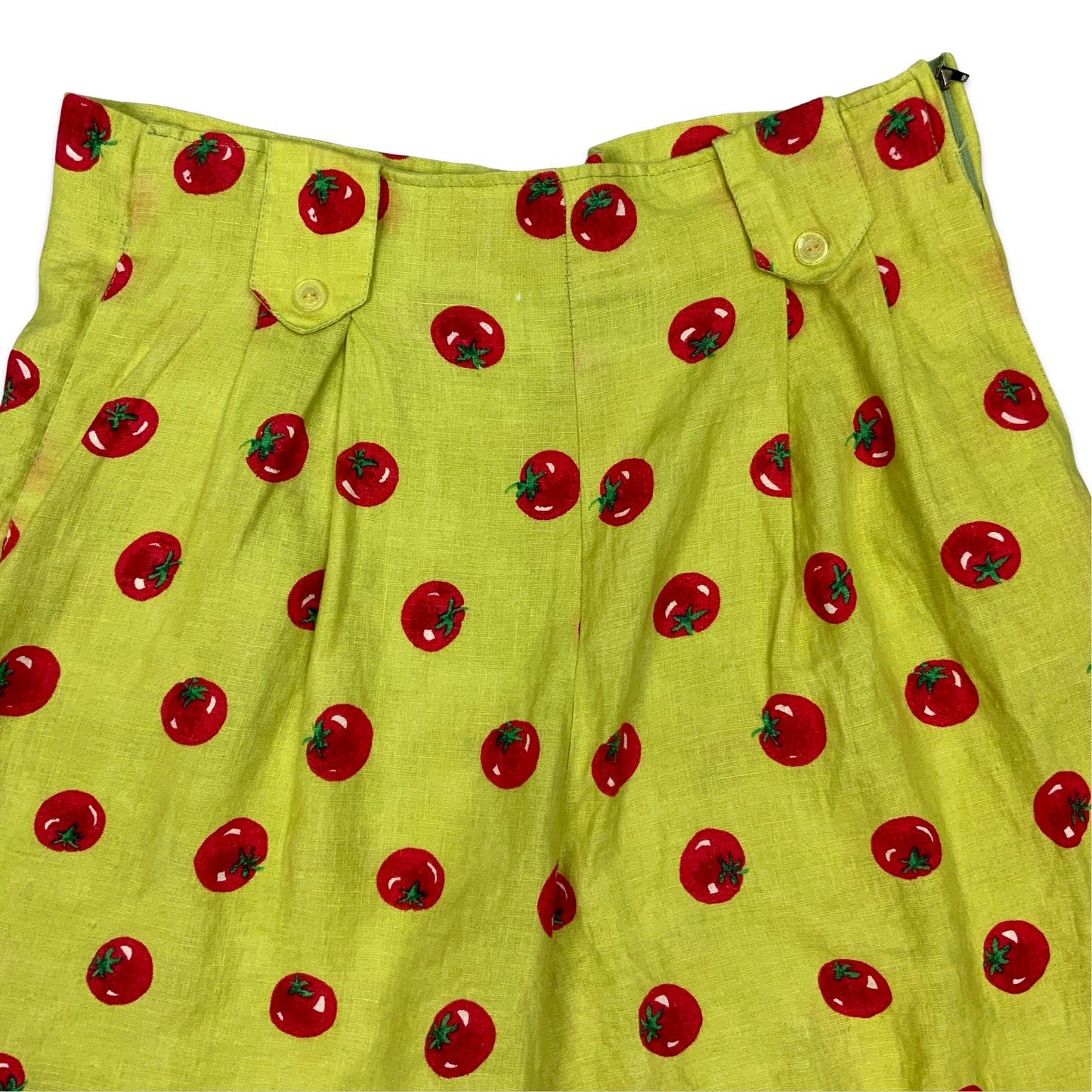 Vintage Light Green Shorts with Tomato Print 18