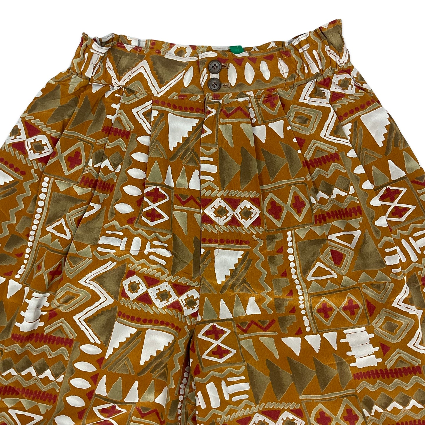Vintage Orange Tribal Print Shorts 6 8 10