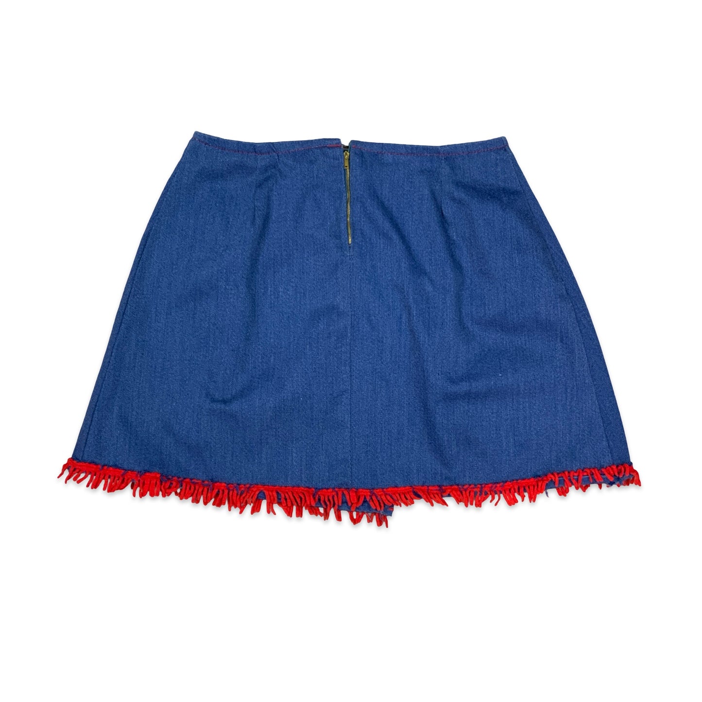 Vintage Denim Mini Skirt with Red Trim 8