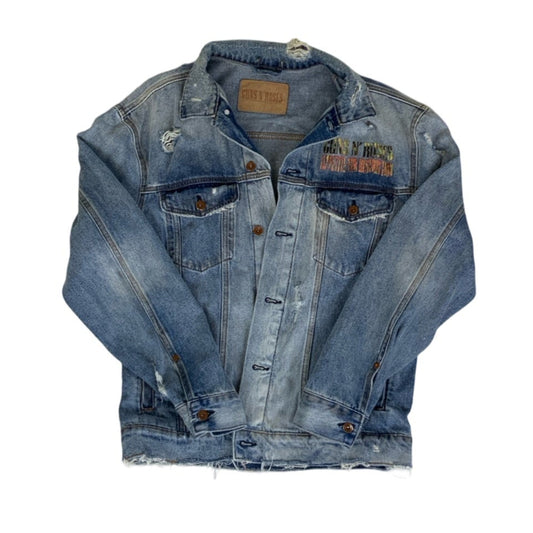 00s Y2k Guns n' Roses Distressed Denim Jacket M