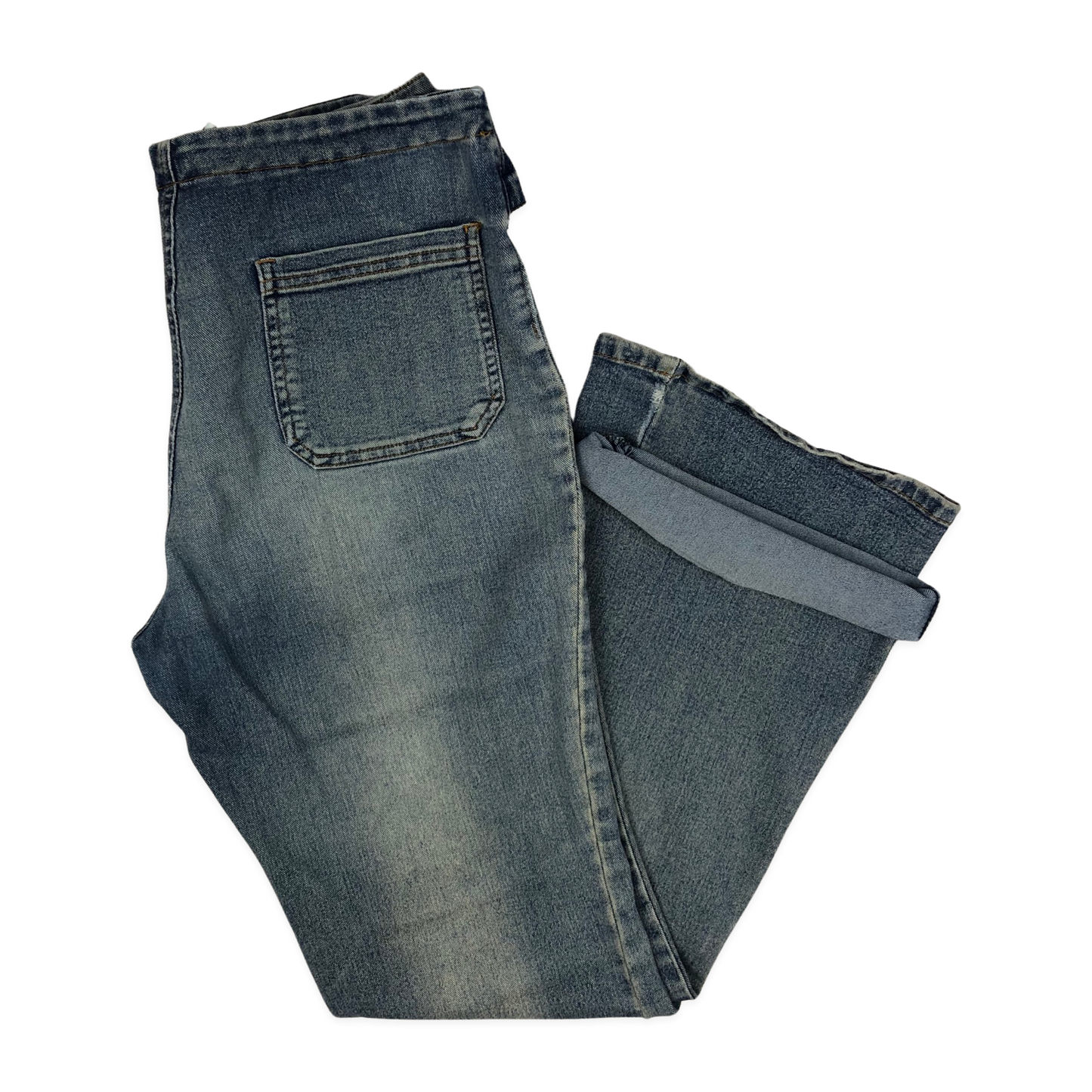 Vintage Tie-up Belted Flared Jeans 34W 32L