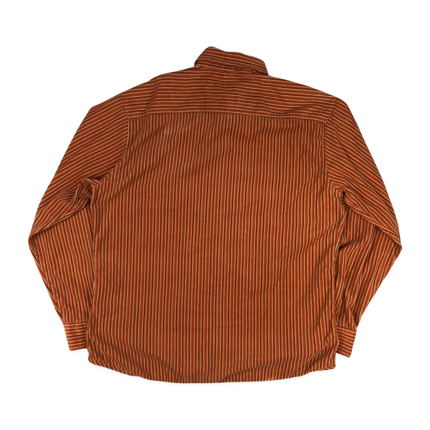 Vintage Angelo Litrico Striped OrangeCorduroy Shirt XL