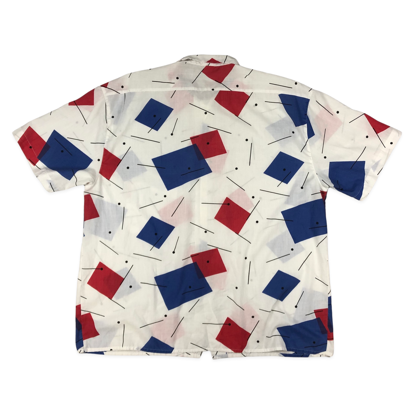 Vintage 80s Red, White, and Blue Abstract Print Shirt XXL