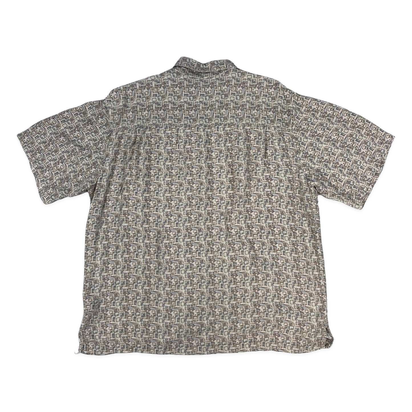 Vintage Y2K Abstract Print Beige Shirt XL