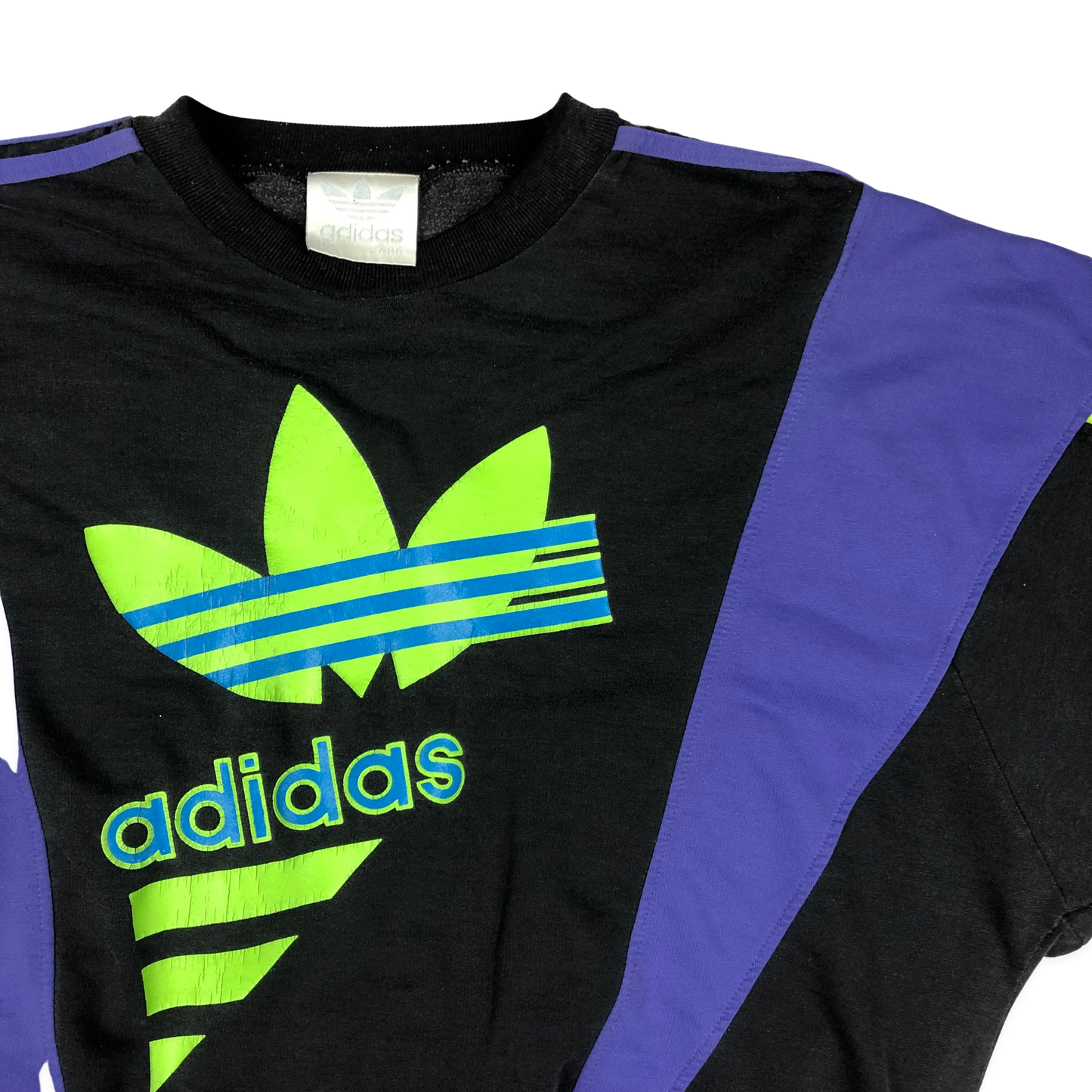 Vintage 90s Adidas Black and Purple Sweatshirt Large XL