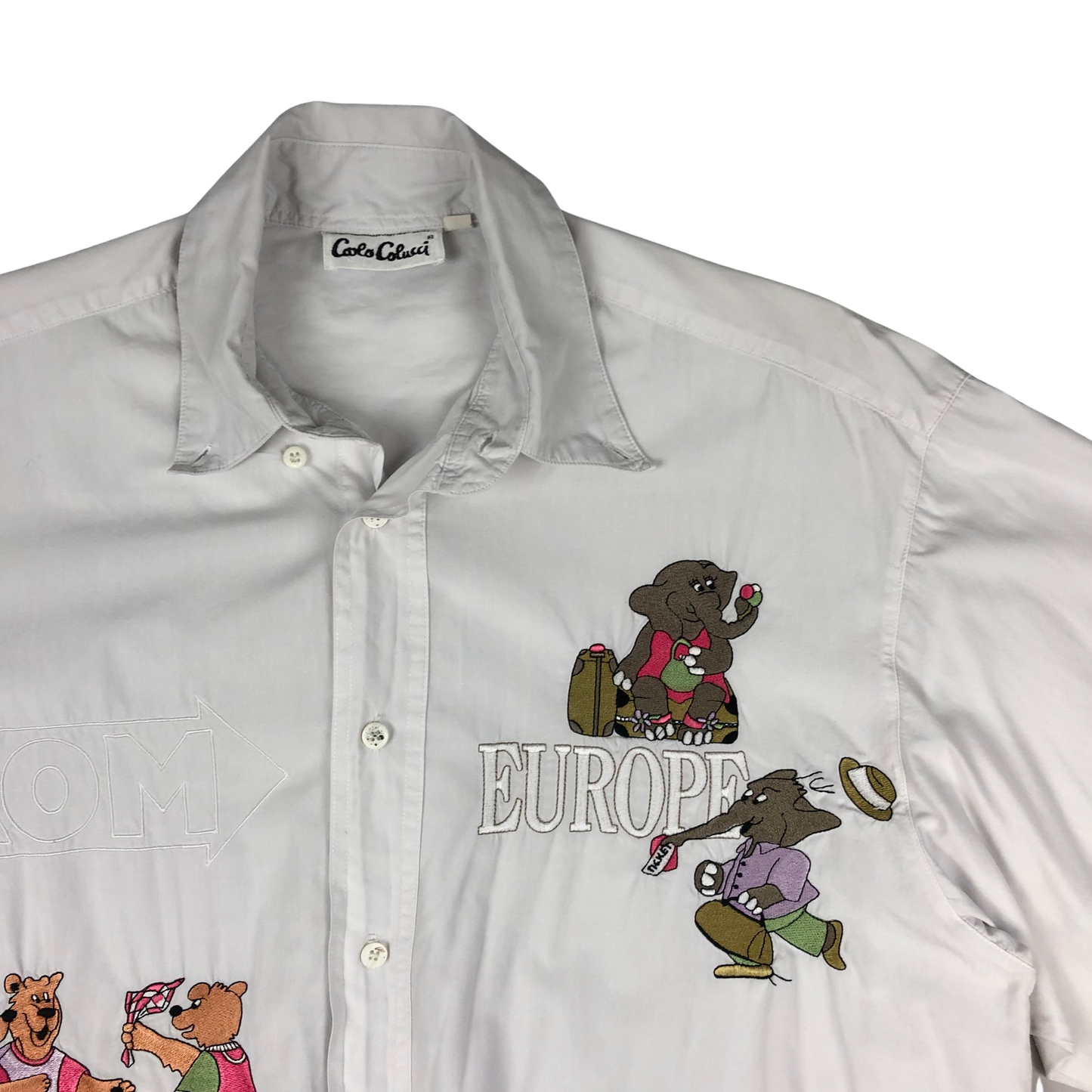 Vintage Carlo Colucci White Embroidered Shirt XL