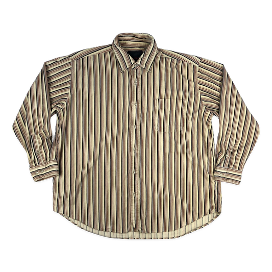 Vintage Striped Multicolour Corduroy Shirt 3XL