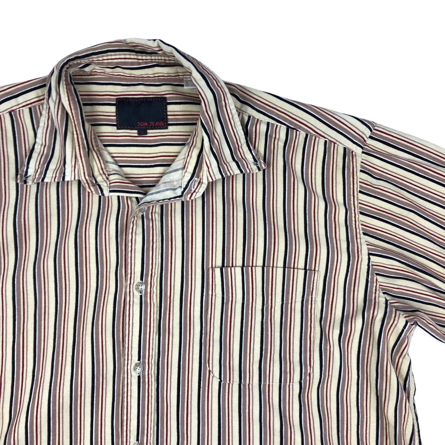 Vintage Striped Multicolour Corduroy Shirt 3XL