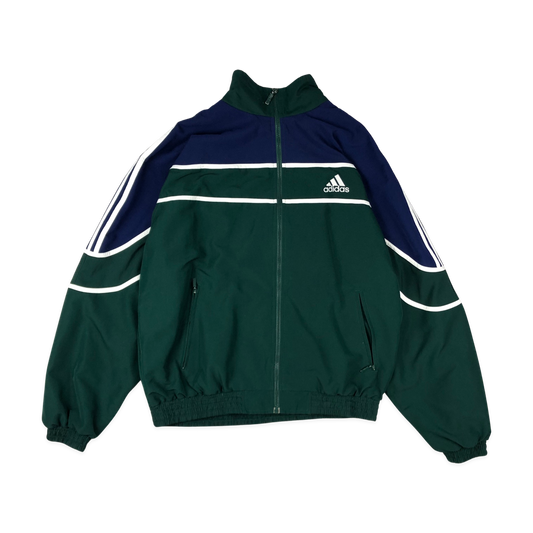 Vintage 90s Adidas Green and Blue Zip-up Coat 3XL