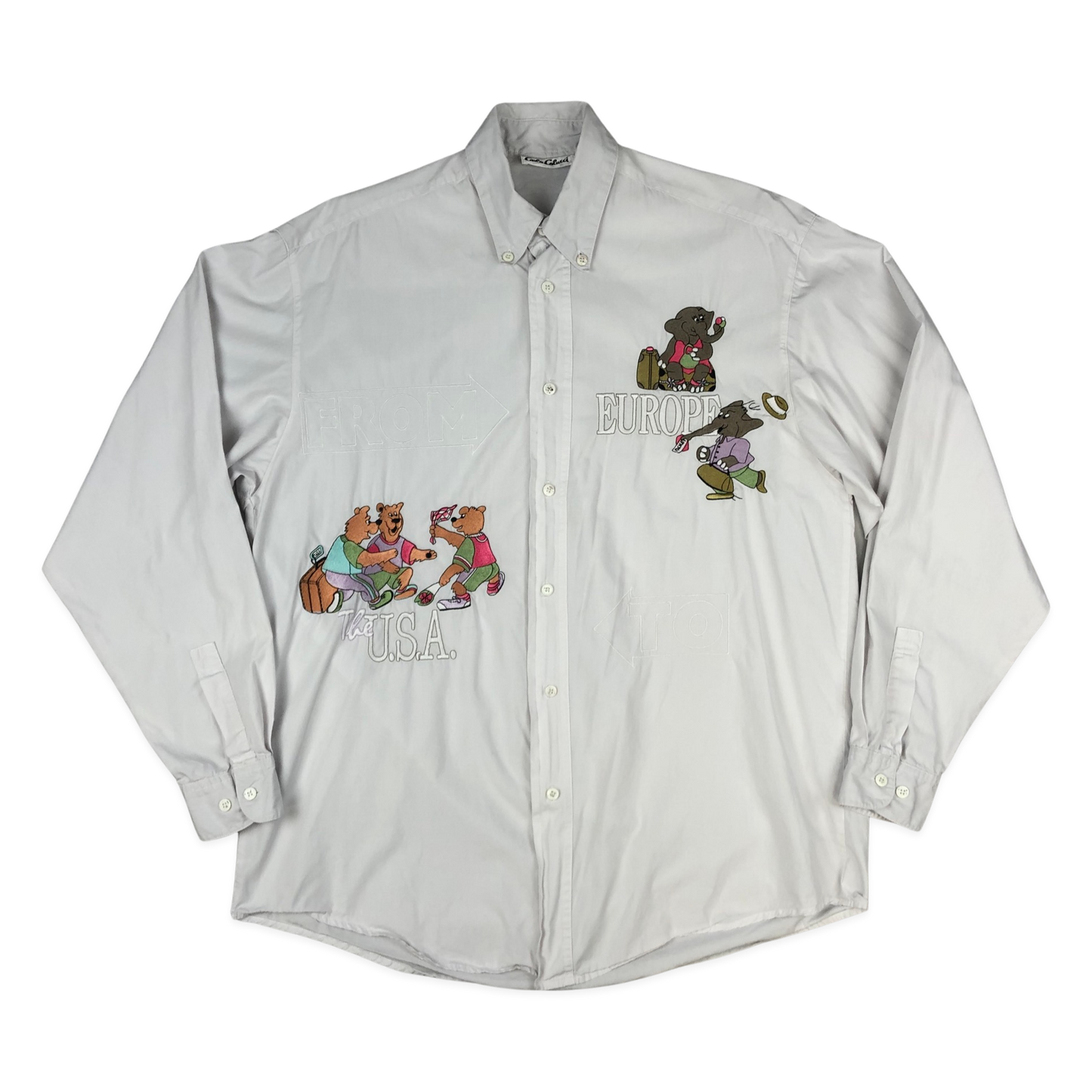 Vintage Carlo Colucci White Embroidered Shirt XL