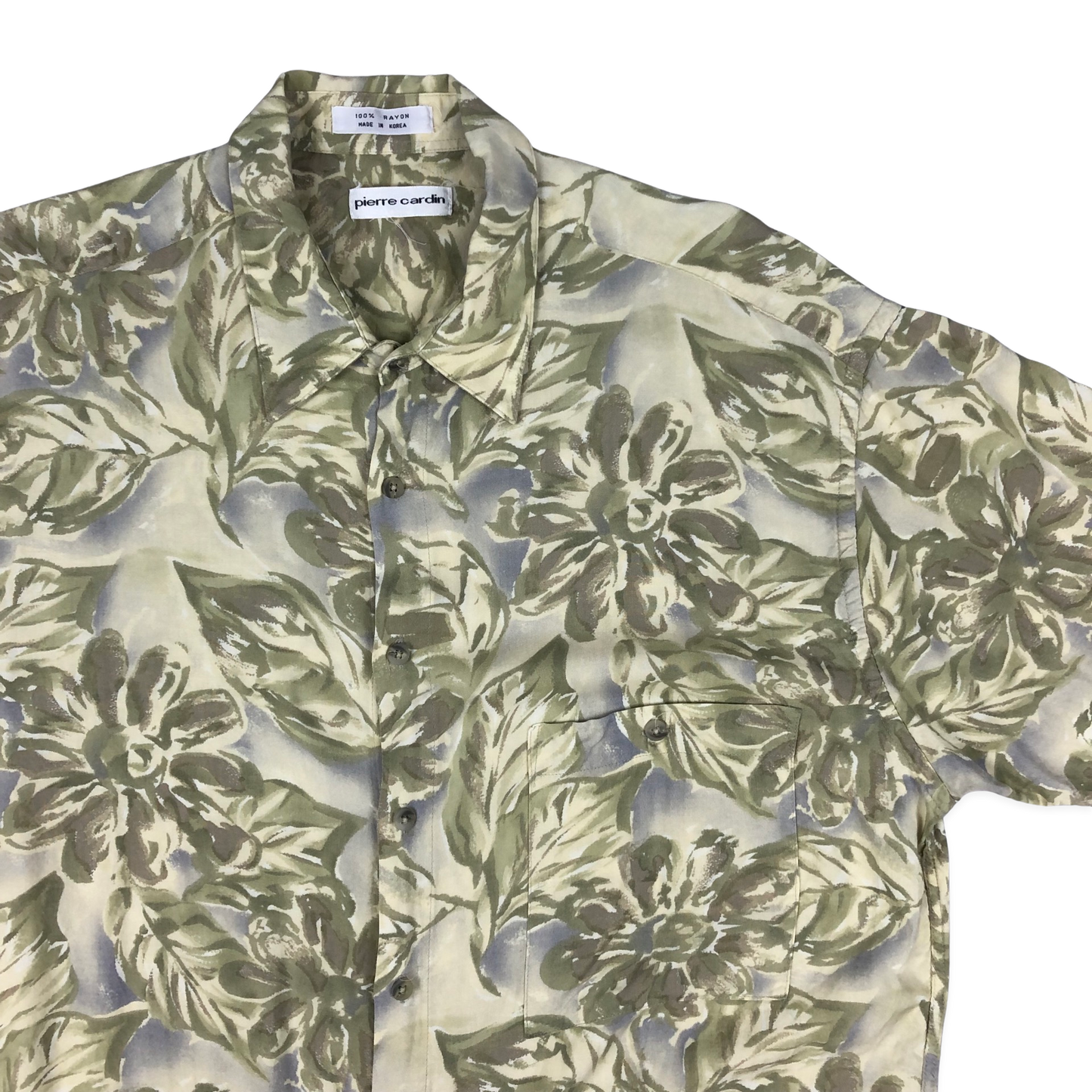 Vintage Pierre Cardin Abstract Print Green Shirt XL