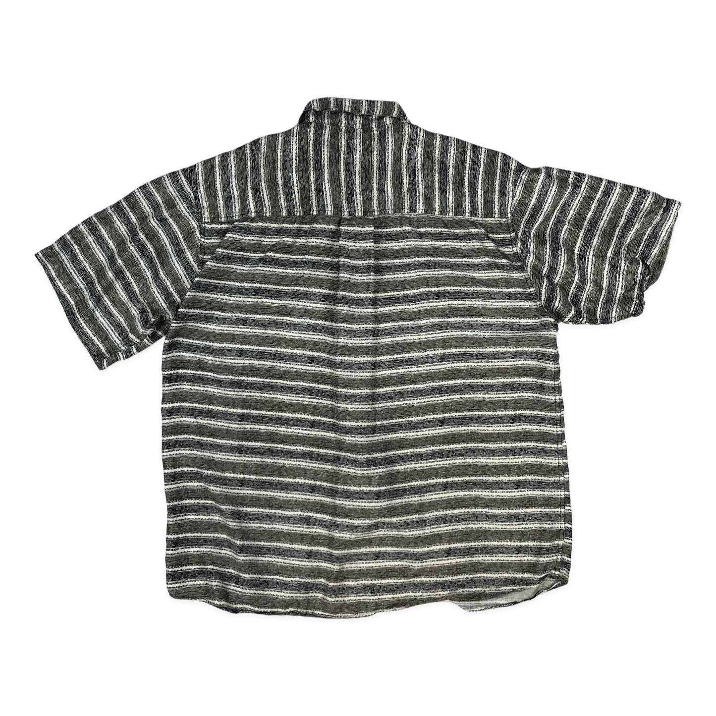 Vintage Stripy Grey Silk Shirt XL