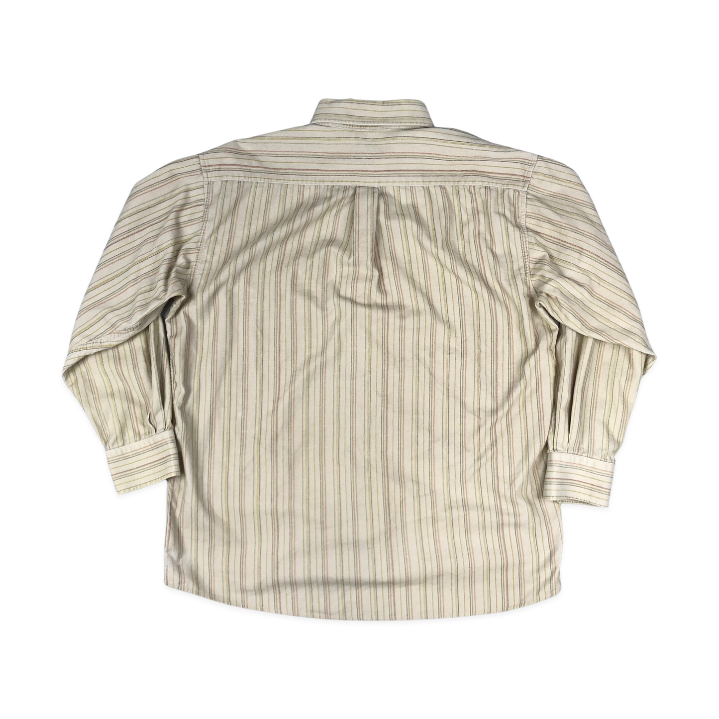Vintage 90s Striped Beige Corduroy Shirt L