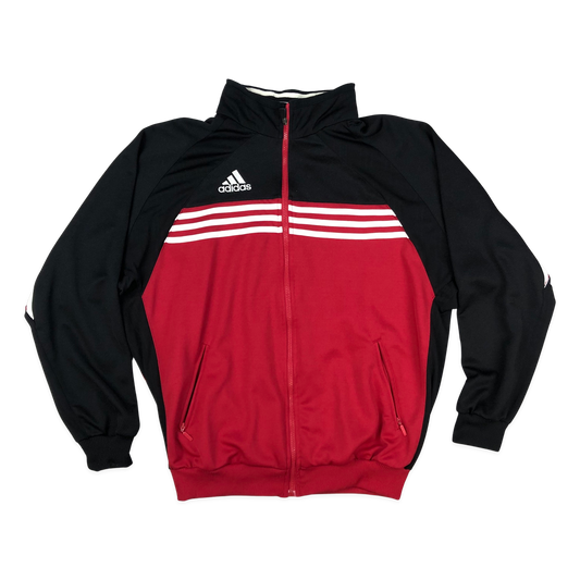 Vintage 90s Adidas Red and Black Zip-up Track Jacket 3XL