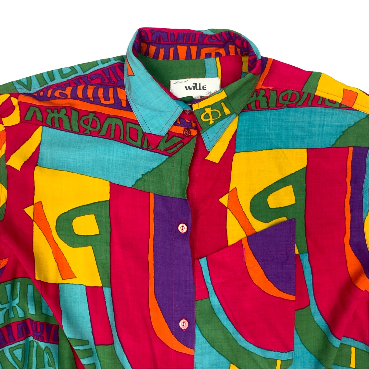 80s Multicoloured Oversized Blouse 22