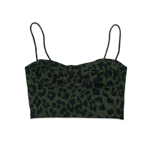 Y2K Green & Black Animal Print Crop Top 6