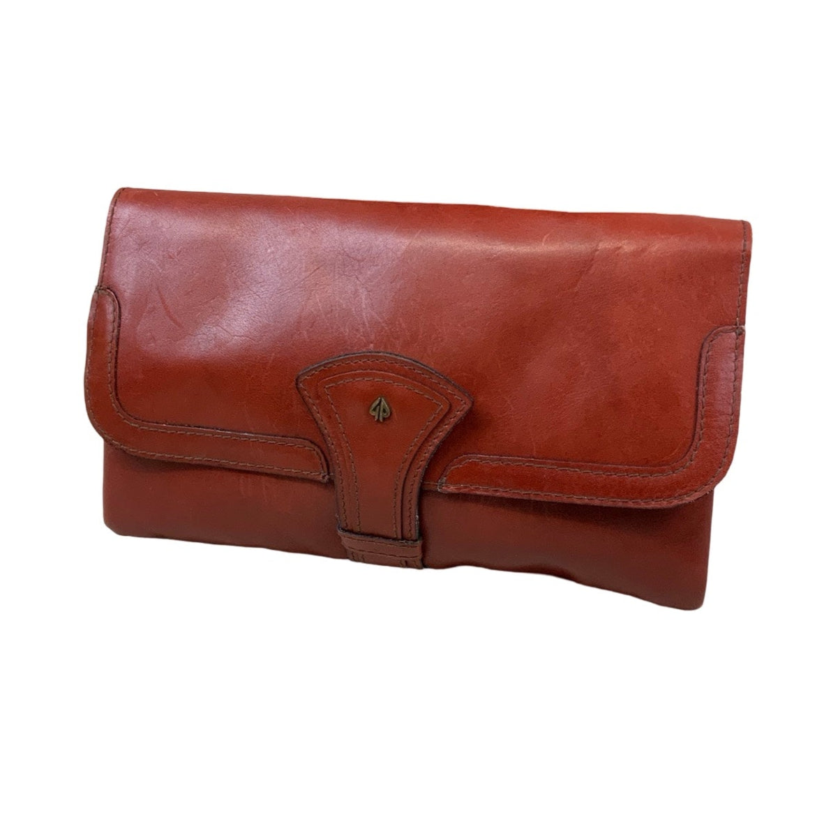 Vintage Burgundy Red Leather Clutch Handbag