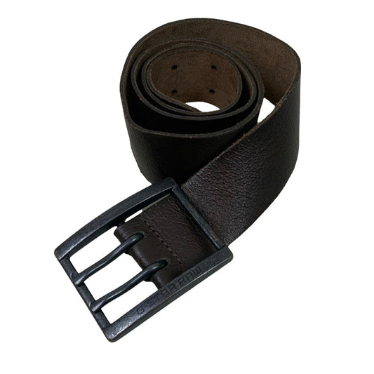 Vintage 90s ‘G-Strar Raw’ Dark Brown Distressed Leather Buckle Belt