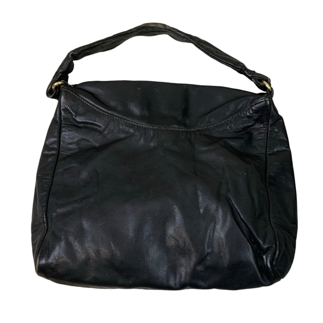 Vintage 90s Black Leather Slouch Shoulder Bag